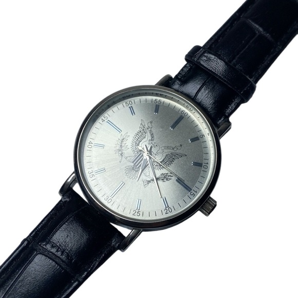 None Other - Men's Watch United States Seal Eagle E Pluribus Unum Black Band NEEDS BATTERY